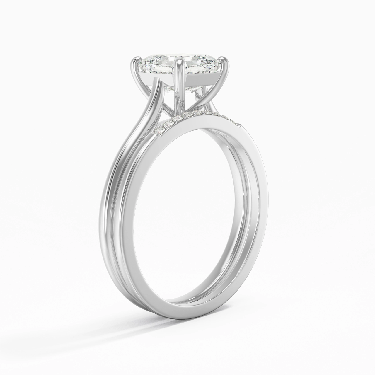 Moissanite Wedding Ring Set
