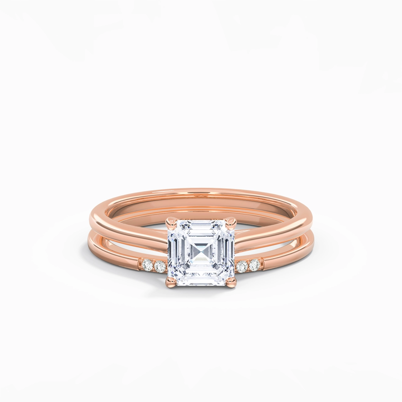 Moissanite Wedding Ring Set