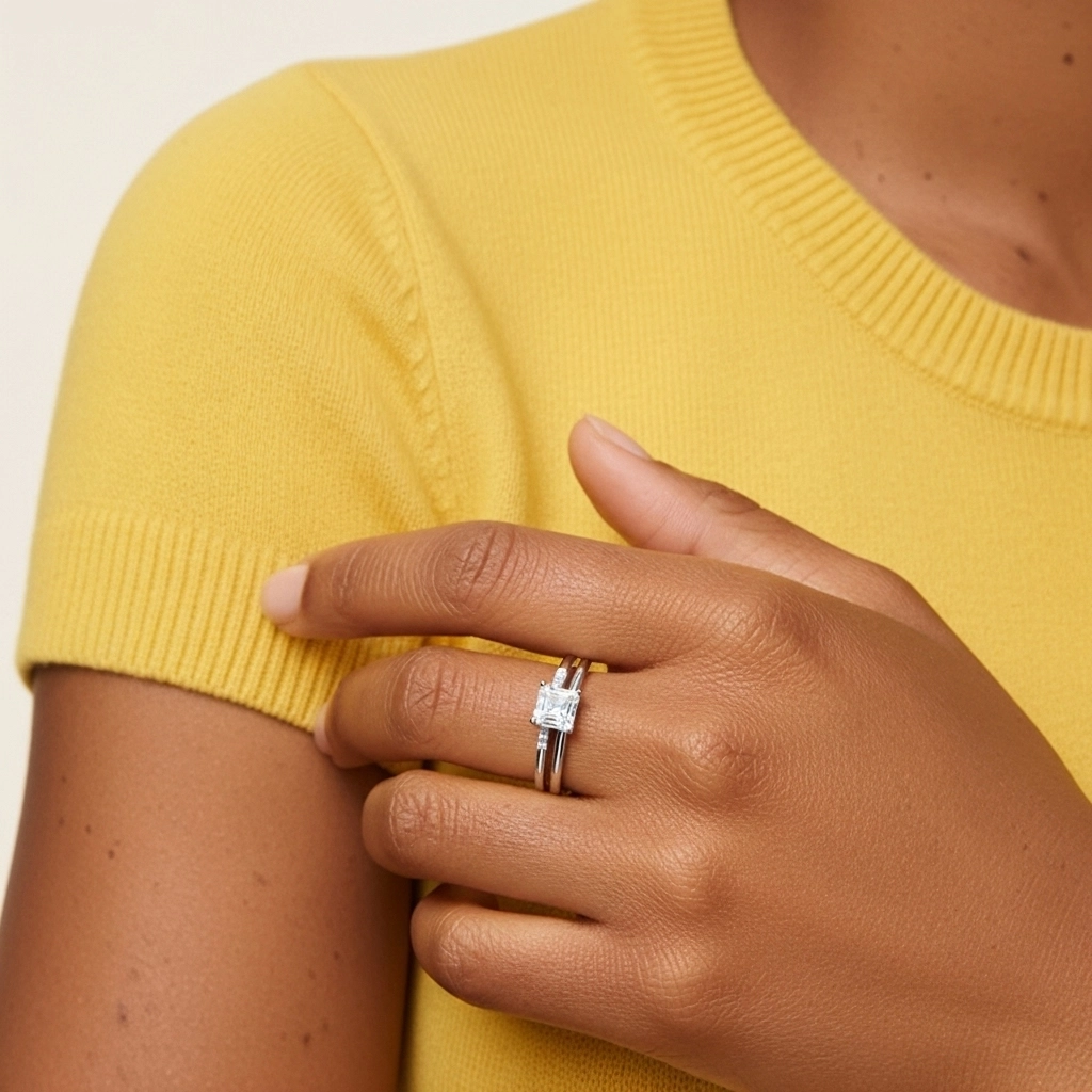 Moissanite Wedding Ring Set