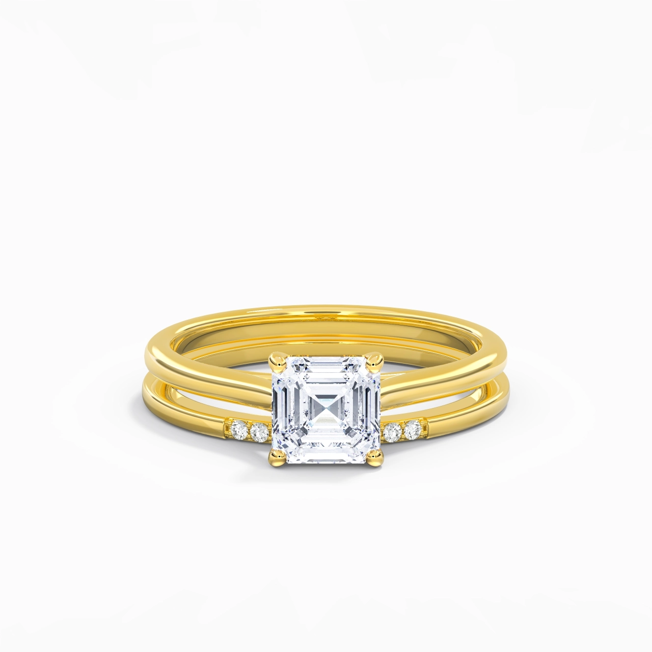 Moissanite Wedding Ring Set