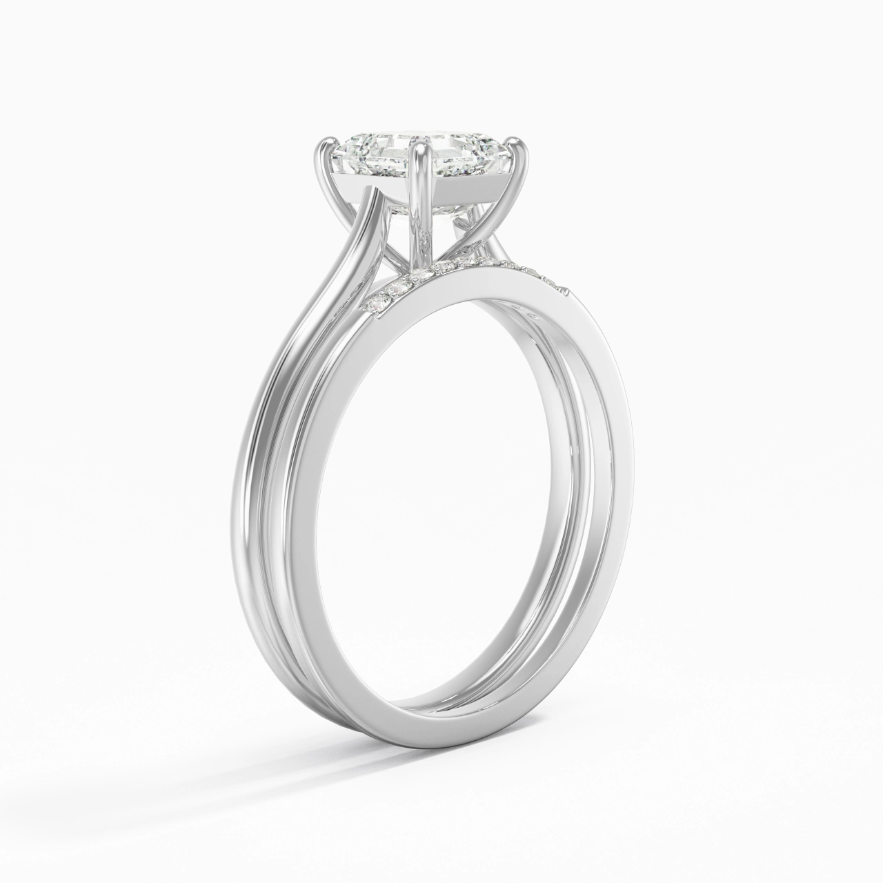 Moissanite Wedding Ring Set