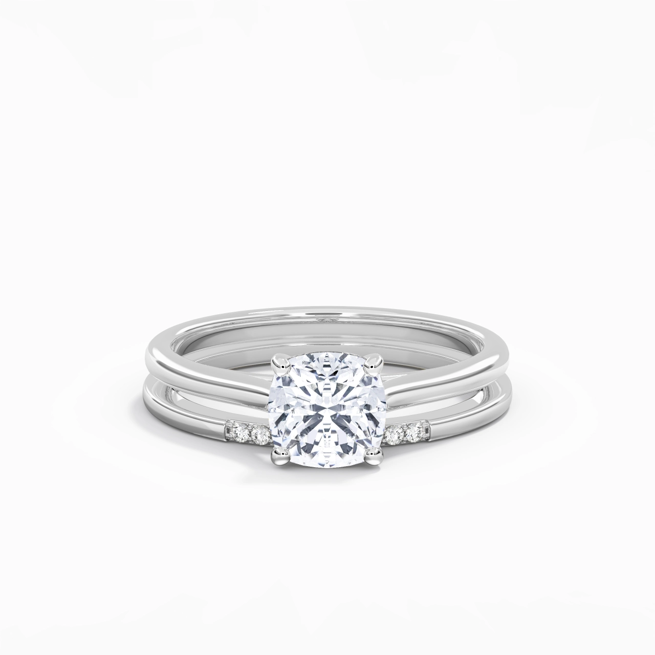 Moissanite Wedding Ring Set