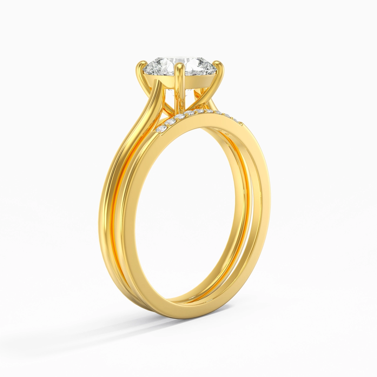 Moissanite Wedding Ring Set