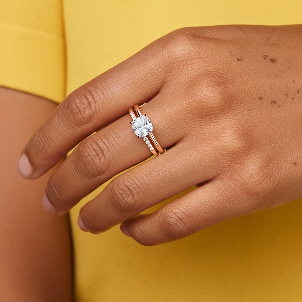 Moissanite Wedding Ring Set