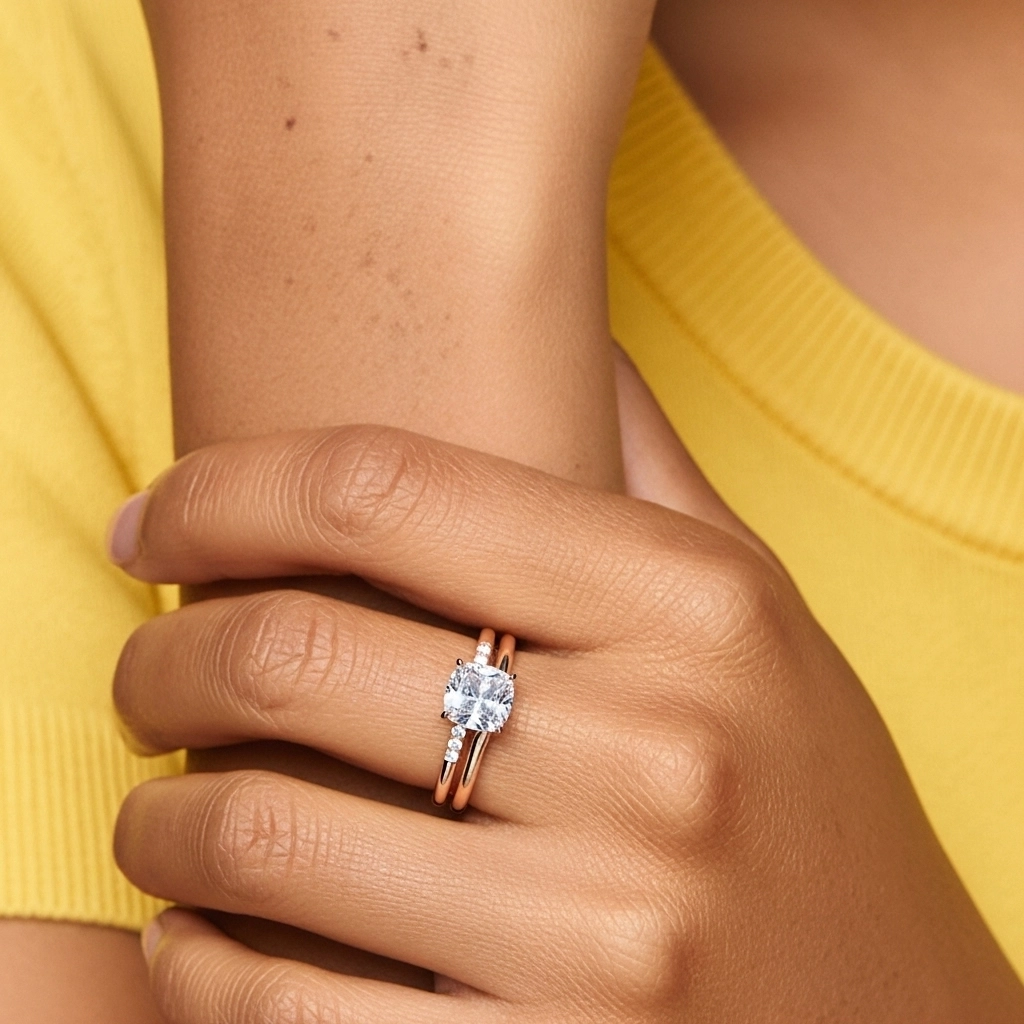 Moissanite Wedding Ring Set