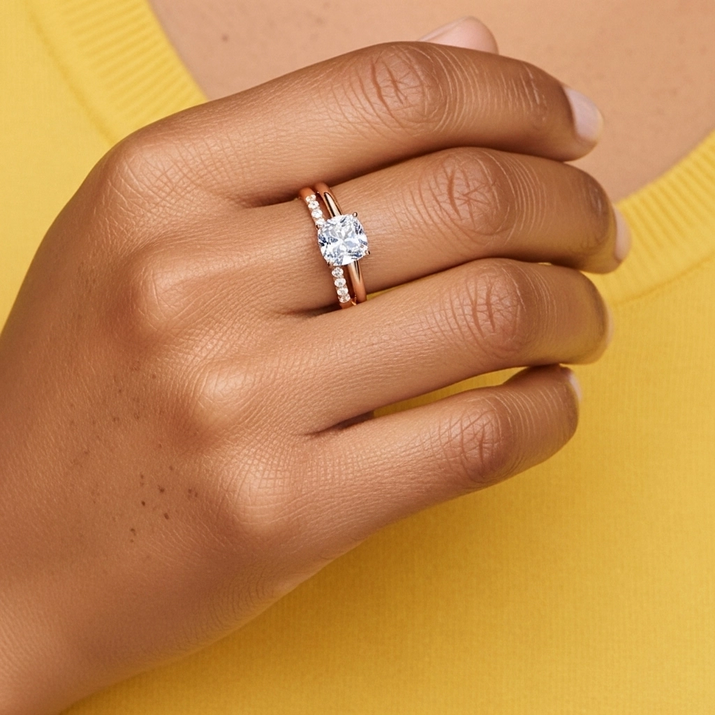 Moissanite Wedding Ring Set