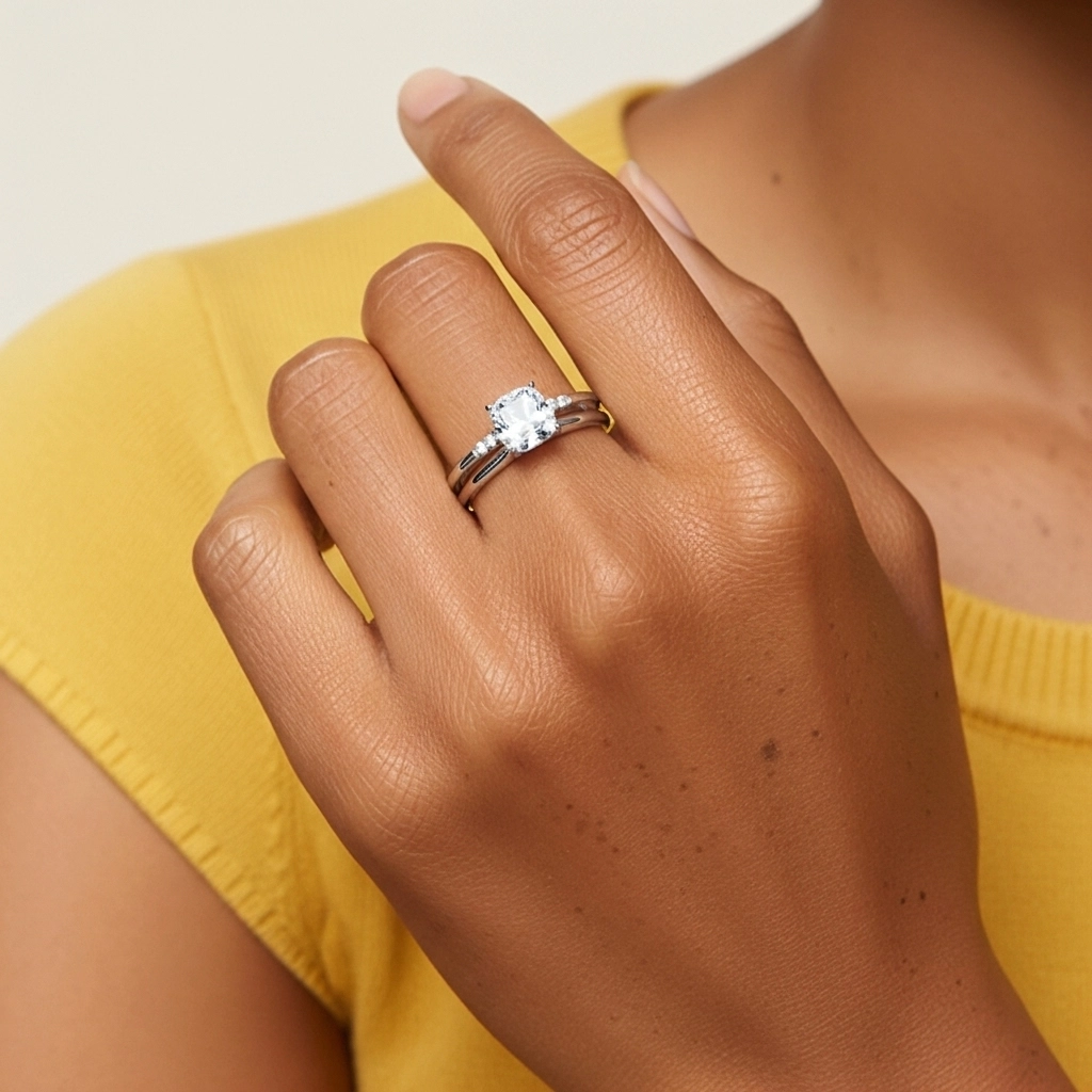 Moissanite Wedding Ring Set