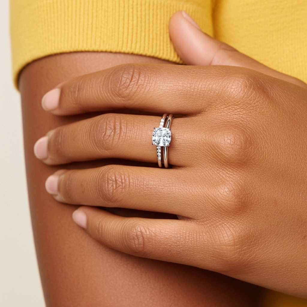 Moissanite Wedding Ring Set