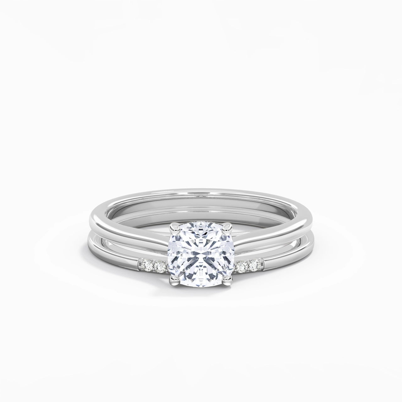 Moissanite Wedding Ring Set