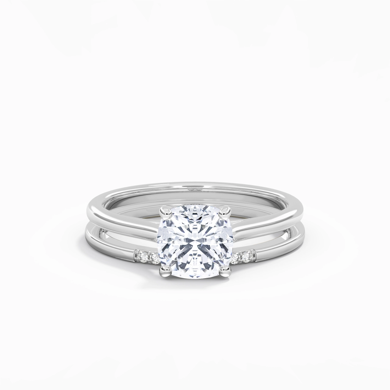 Moissanite Wedding Ring Set