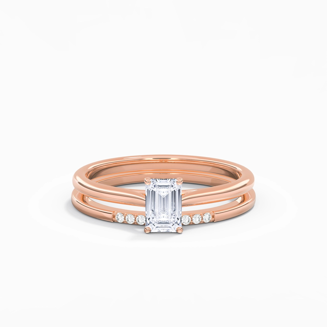 Moissanite Wedding Ring Set