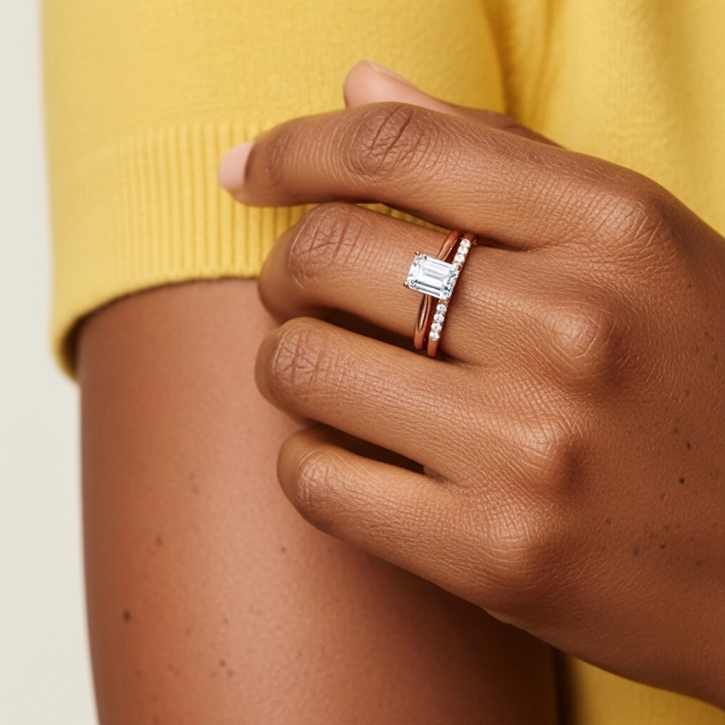 Moissanite Wedding Ring Set