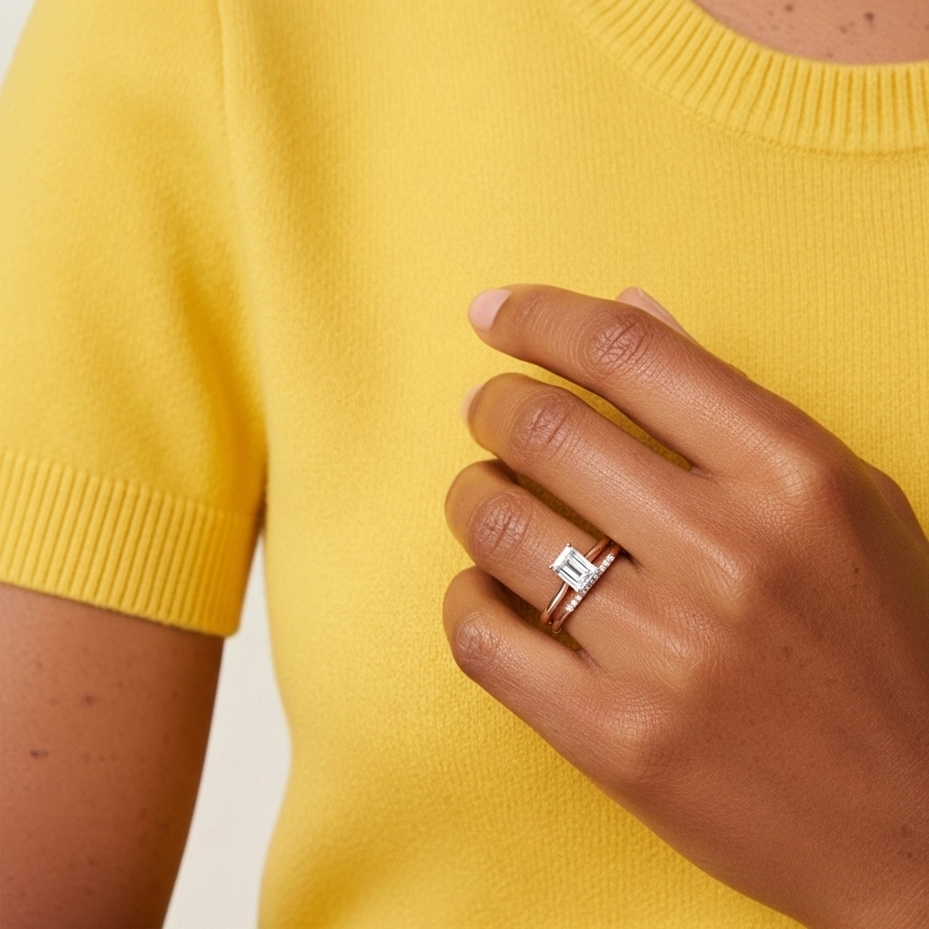 Moissanite Wedding Ring Set