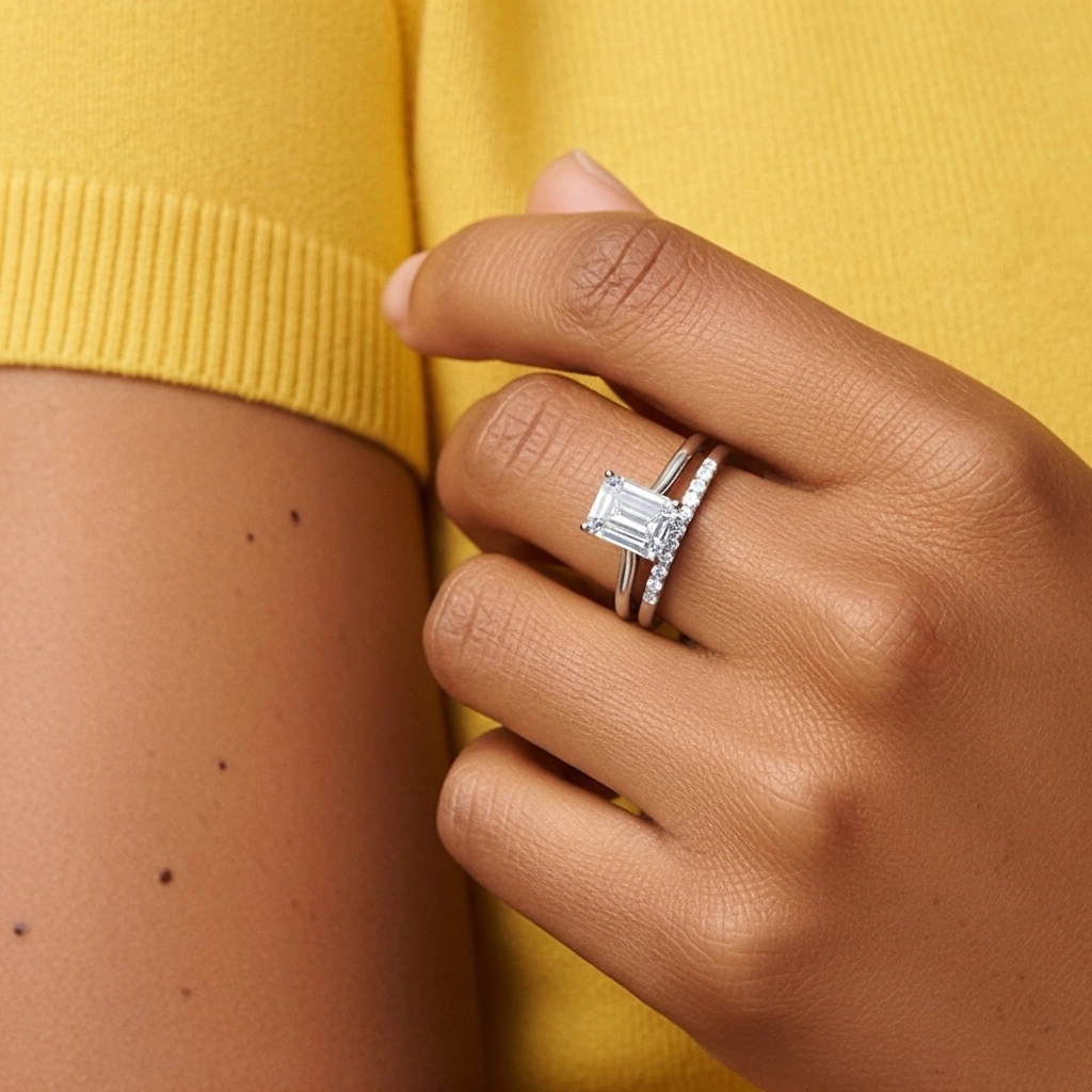 Moissanite Wedding Ring Set