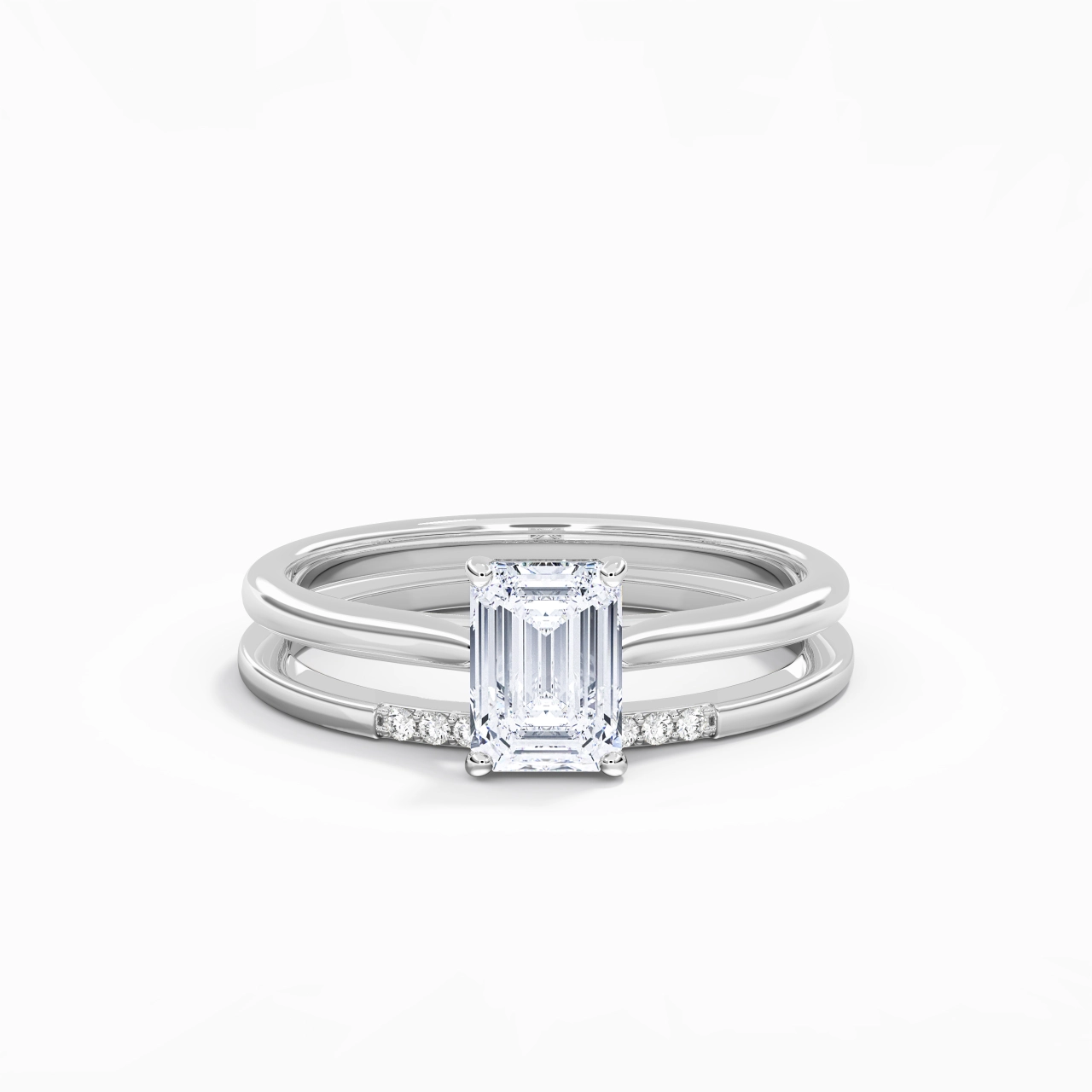 Moissanite Wedding Ring Set