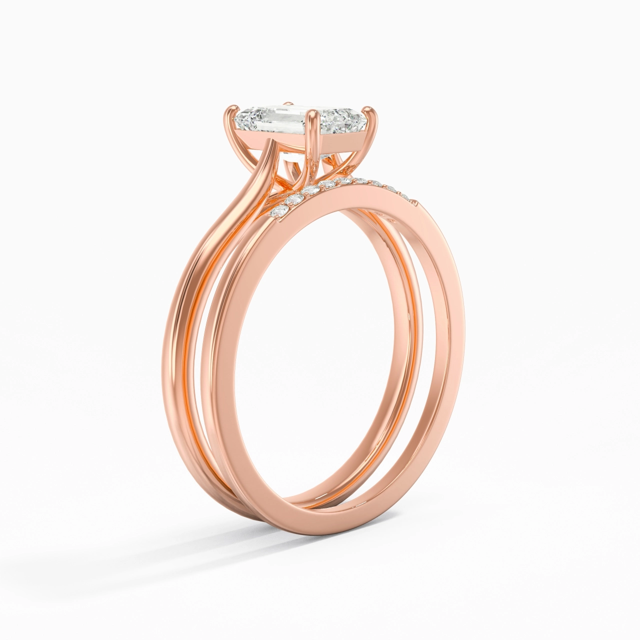 Moissanite Wedding Ring Set