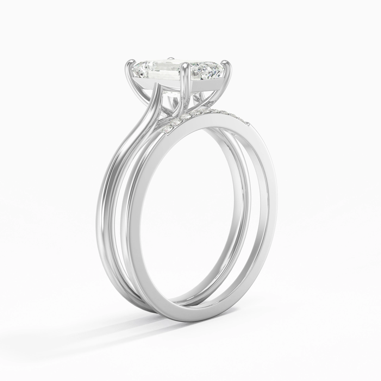 Moissanite Wedding Ring Set