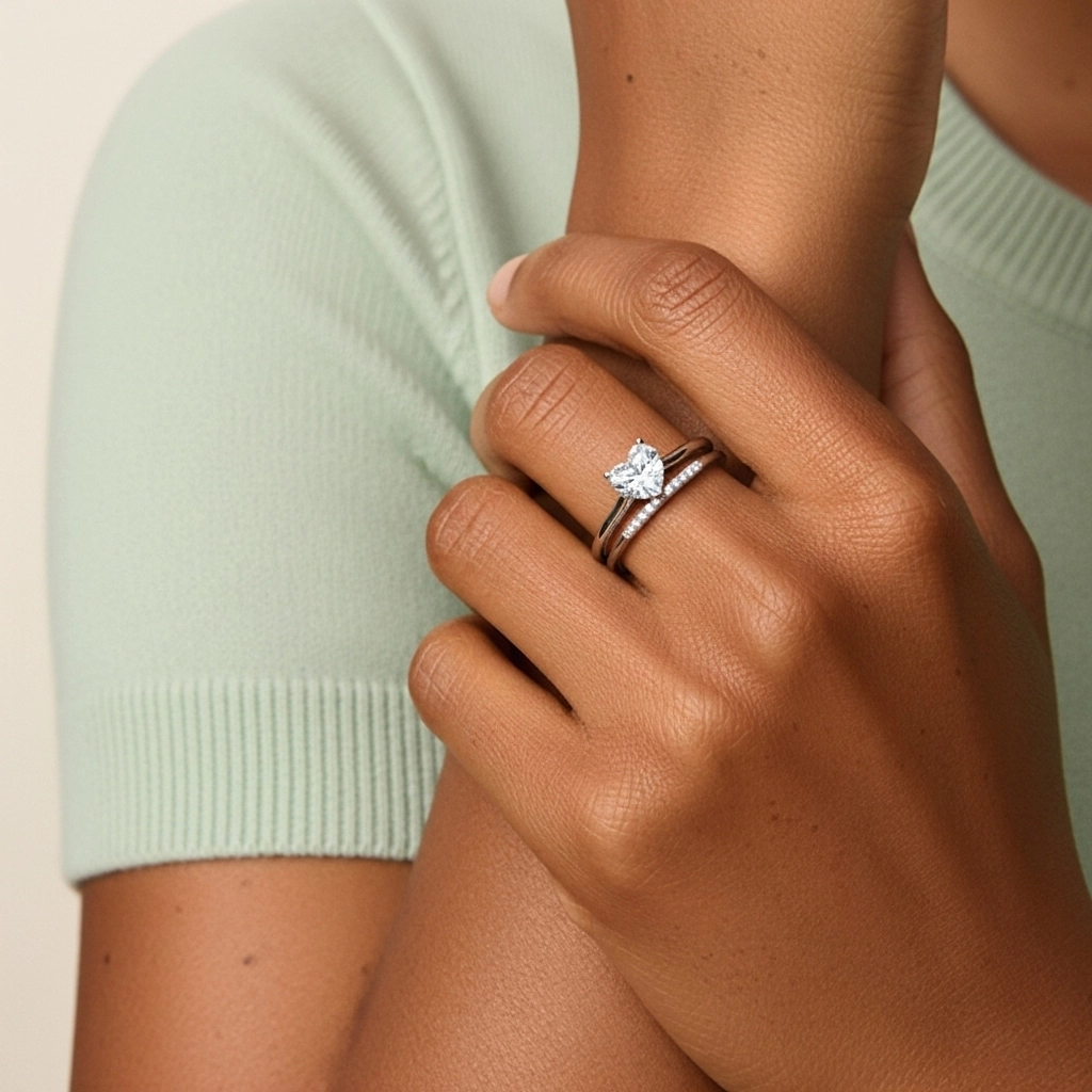 Moissanite Wedding Ring Set