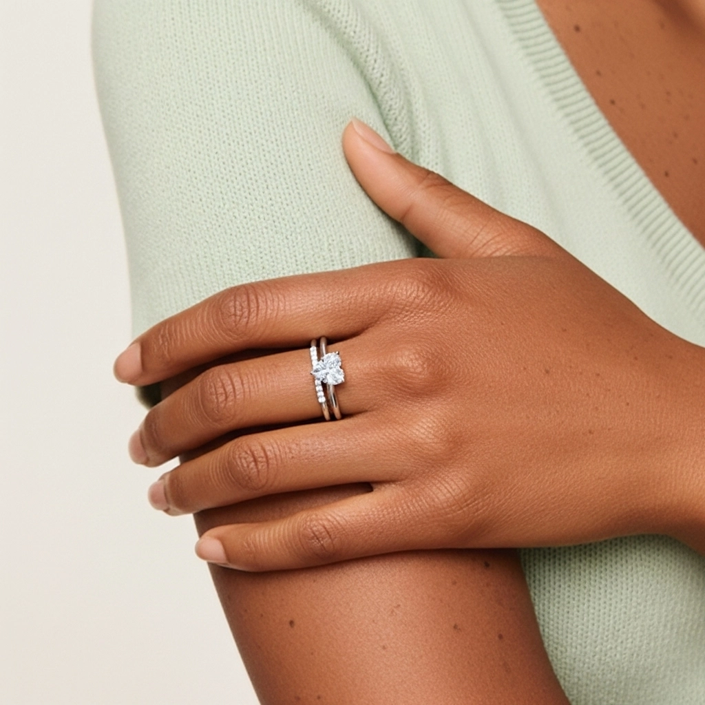 Moissanite Wedding Ring Set