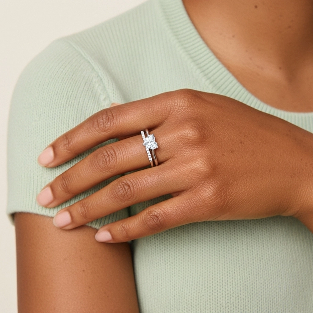 Moissanite Wedding Ring Set