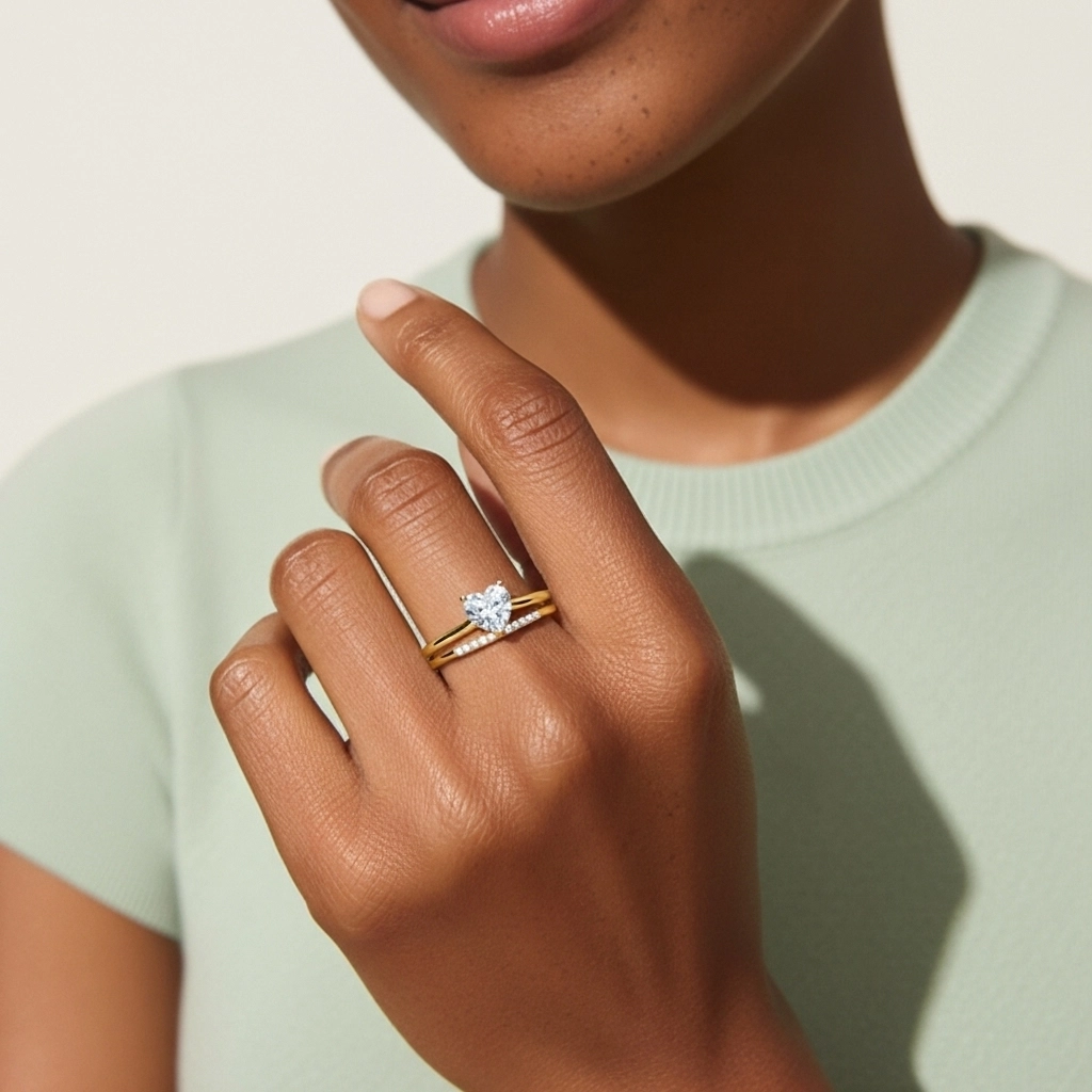 Moissanite Wedding Ring Set