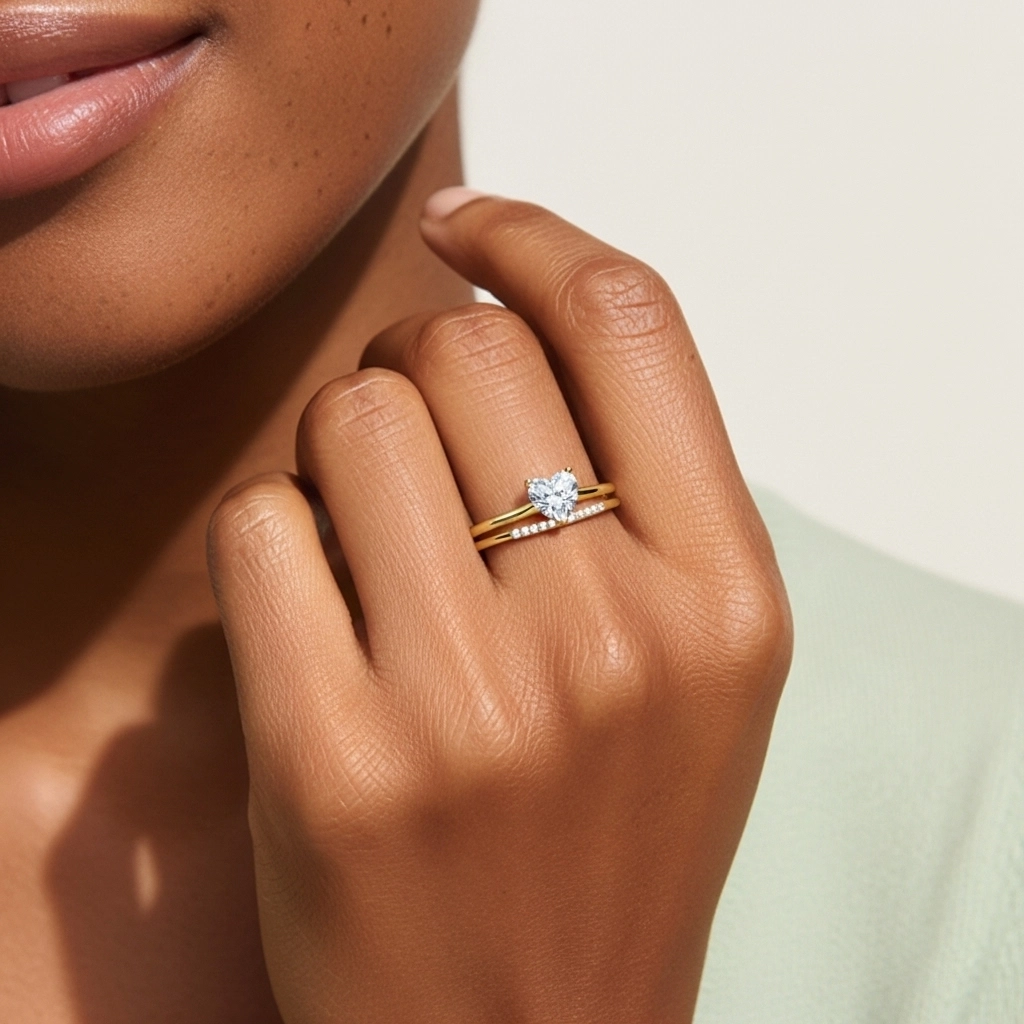 Moissanite Wedding Ring Set