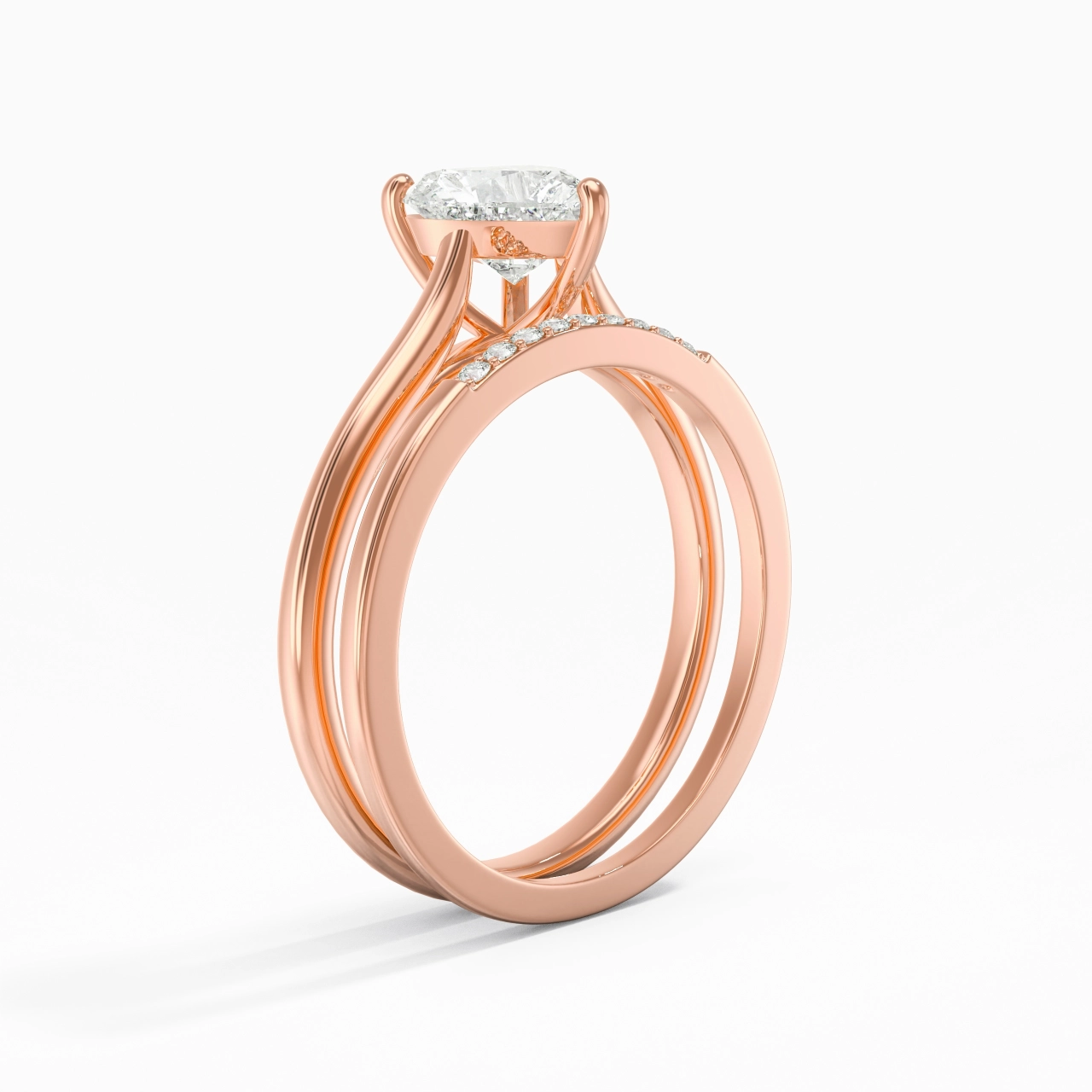 Moissanite Wedding Ring Set