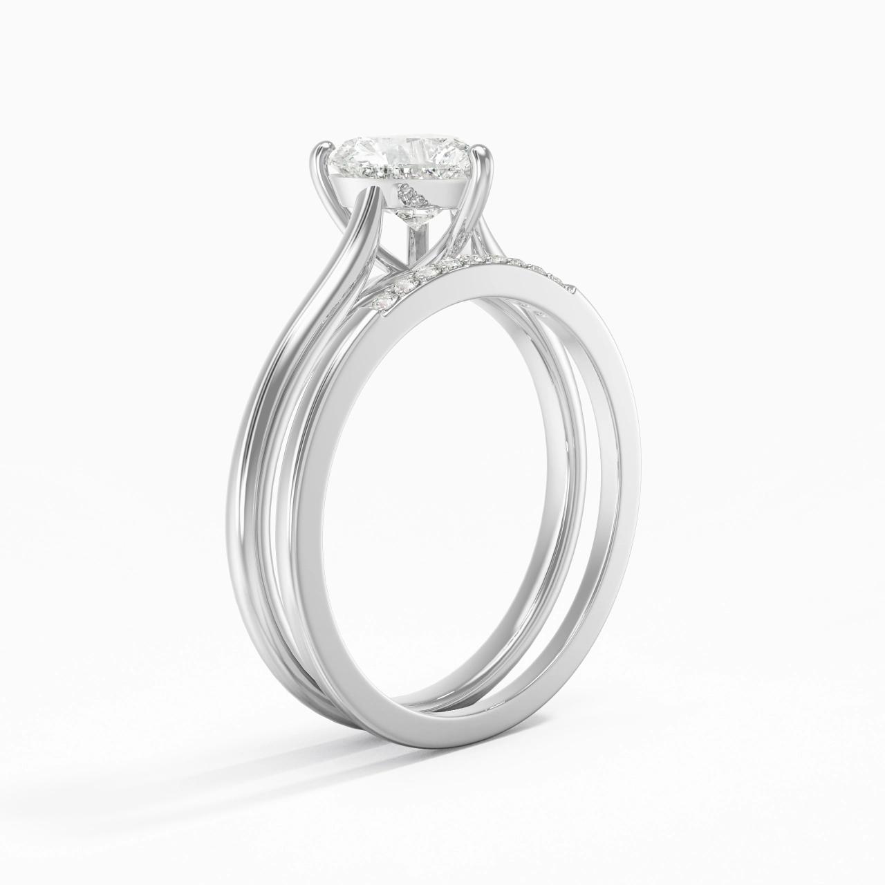 Moissanite Wedding Ring Set