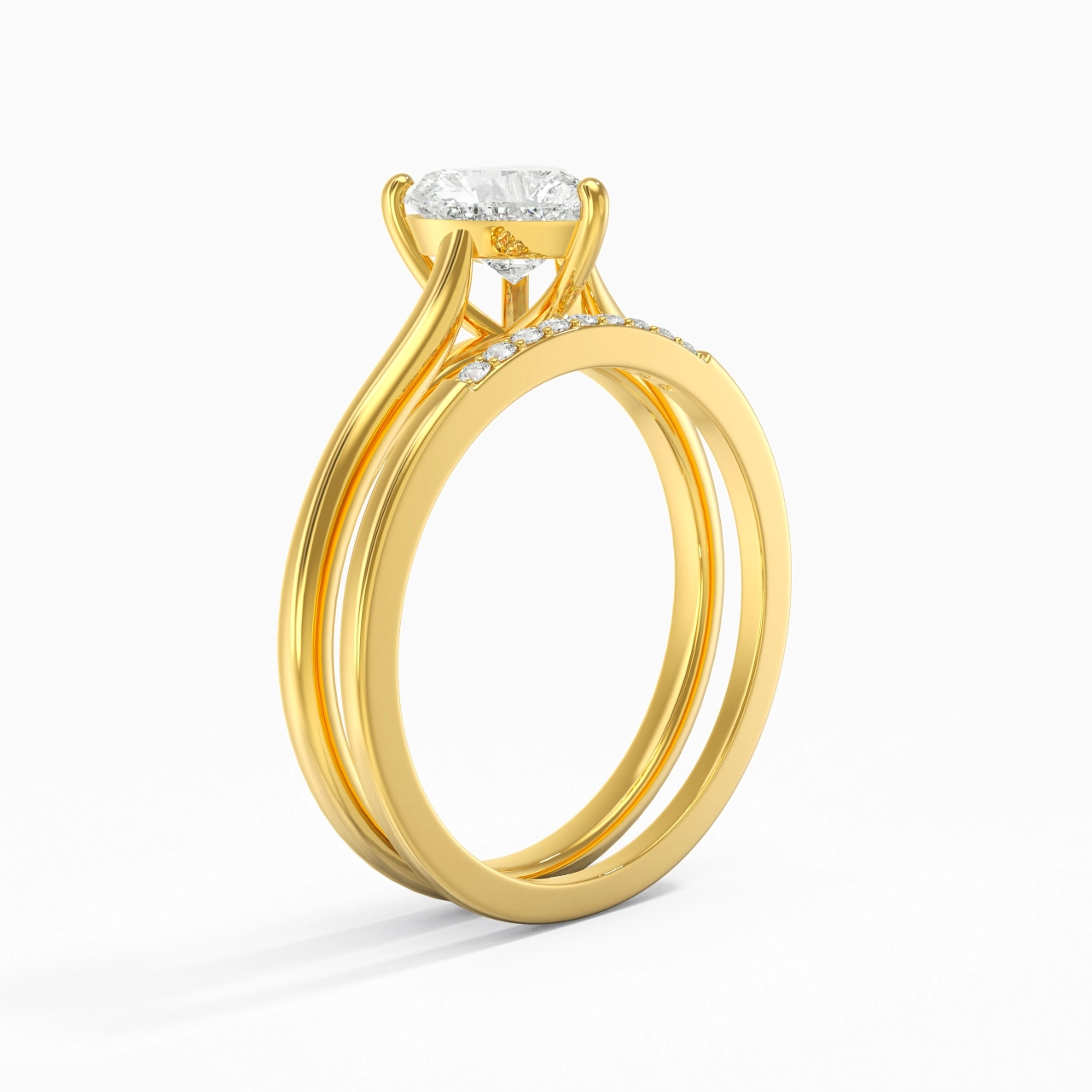 Moissanite Wedding Ring Set