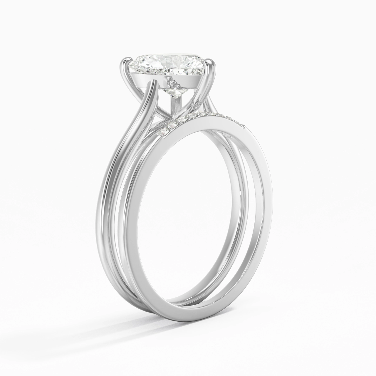 Moissanite Wedding Ring Set