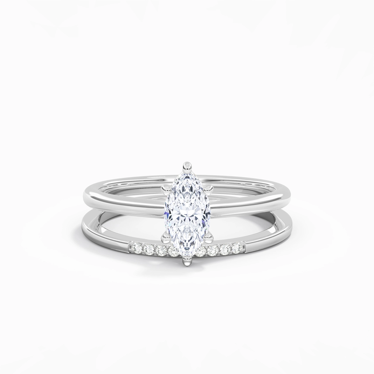 Moissanite Wedding Ring Set