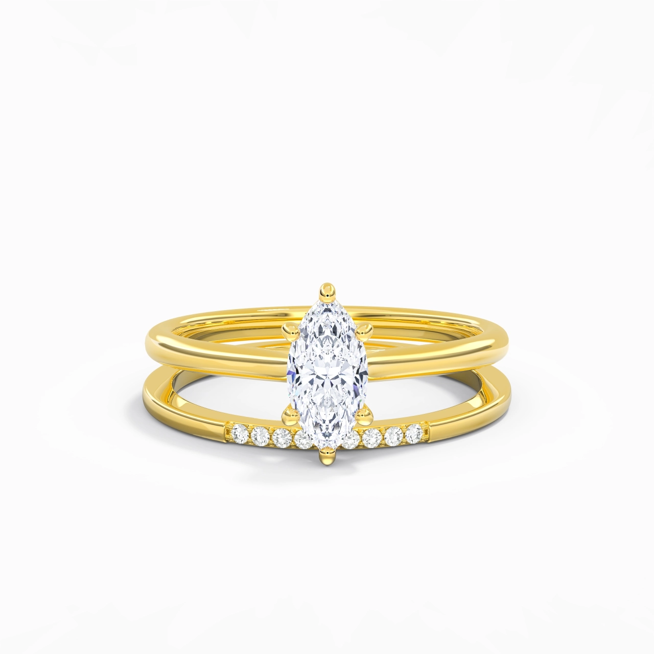 Moissanite Wedding Ring Set