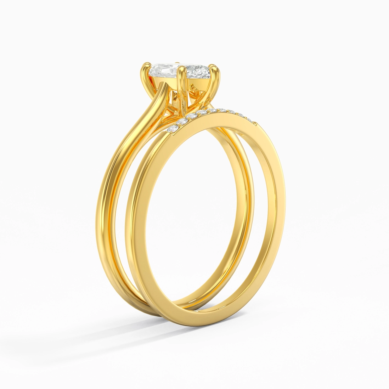 Moissanite Wedding Ring Set