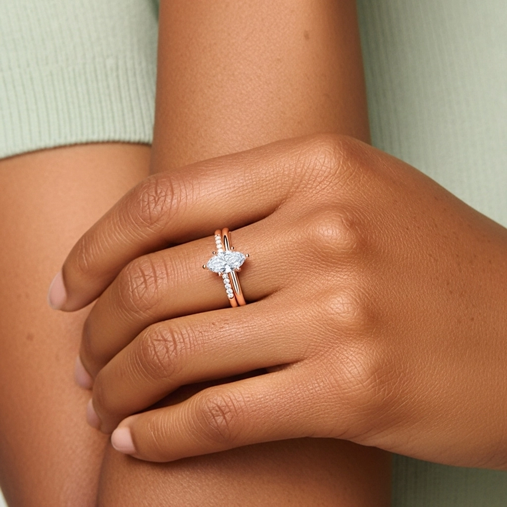 Moissanite Wedding Ring Set