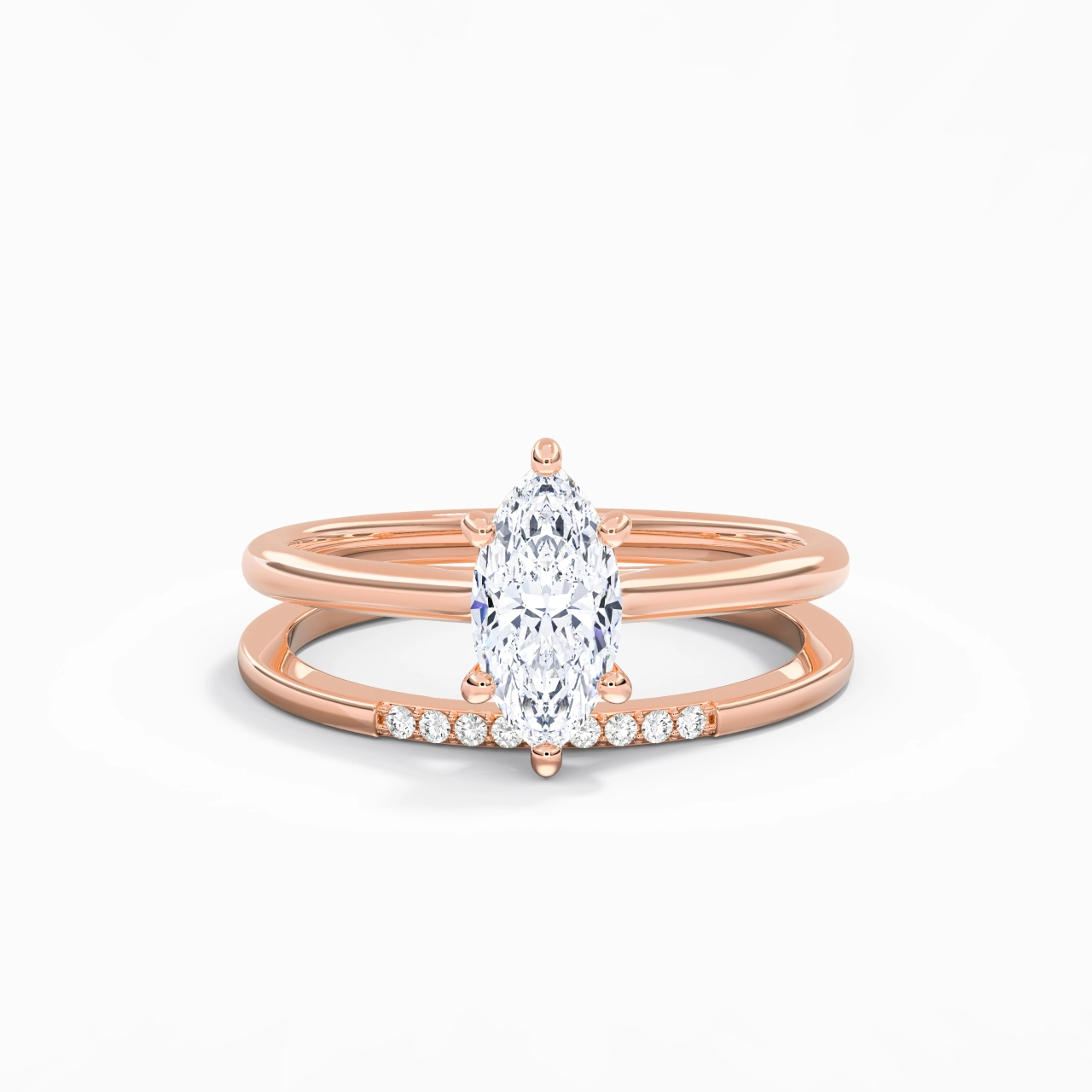 Moissanite Wedding Ring Set