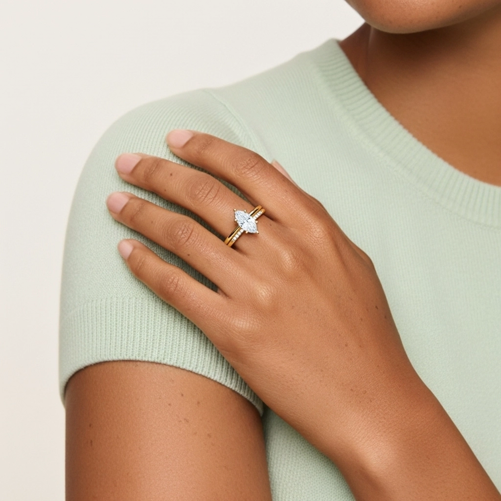 Moissanite Wedding Ring Set