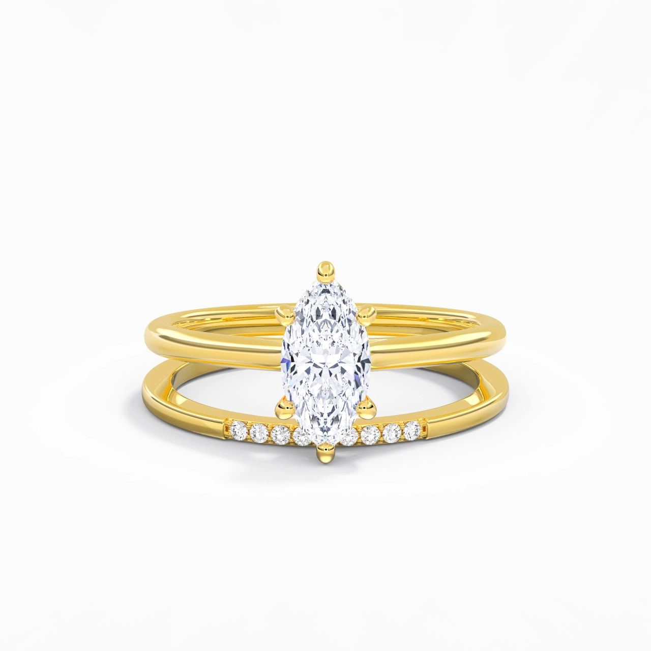 Moissanite Wedding Ring Set