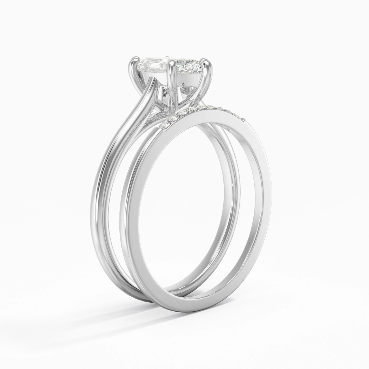 Moissanite Wedding Ring Set