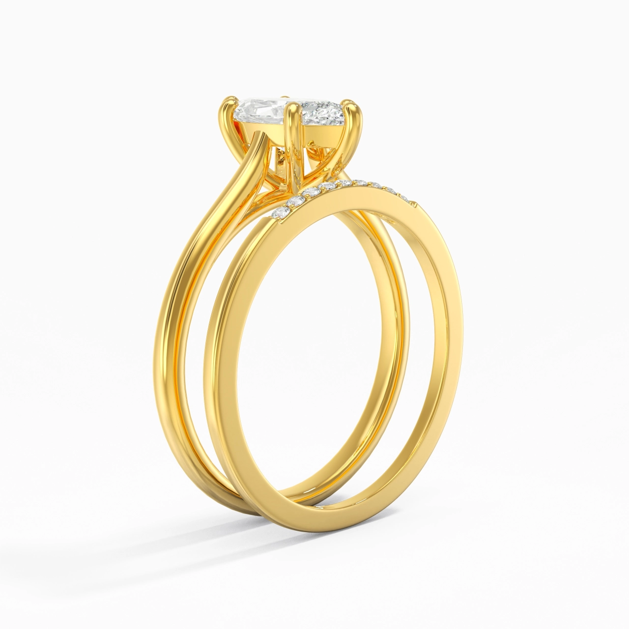 Moissanite Wedding Ring Set
