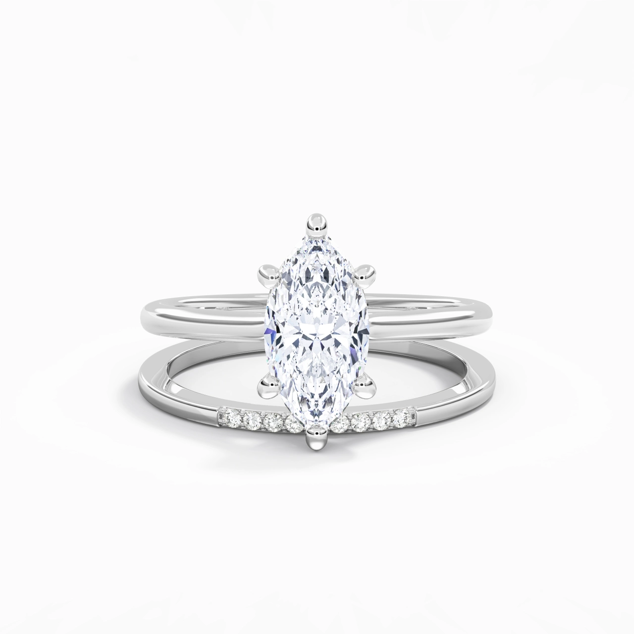 Moissanite Wedding Ring Set