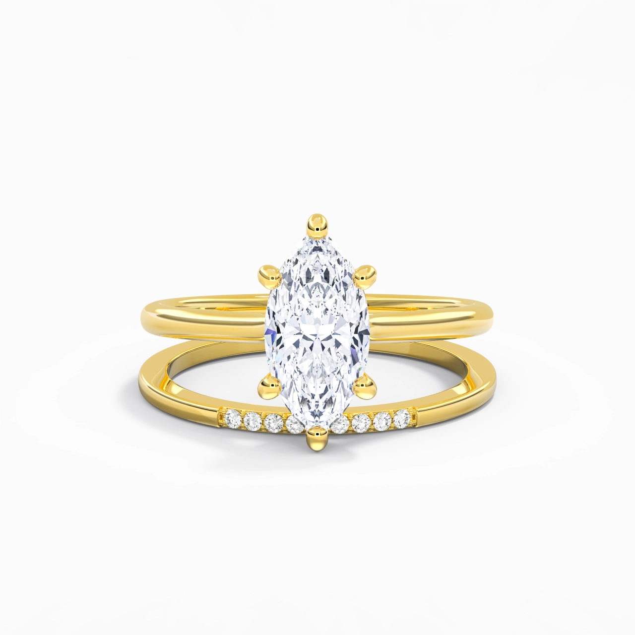 Moissanite Wedding Ring Set