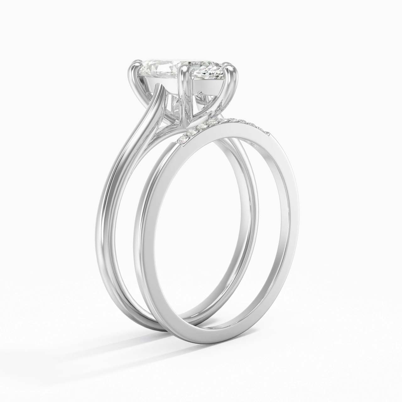 Moissanite Wedding Ring Set