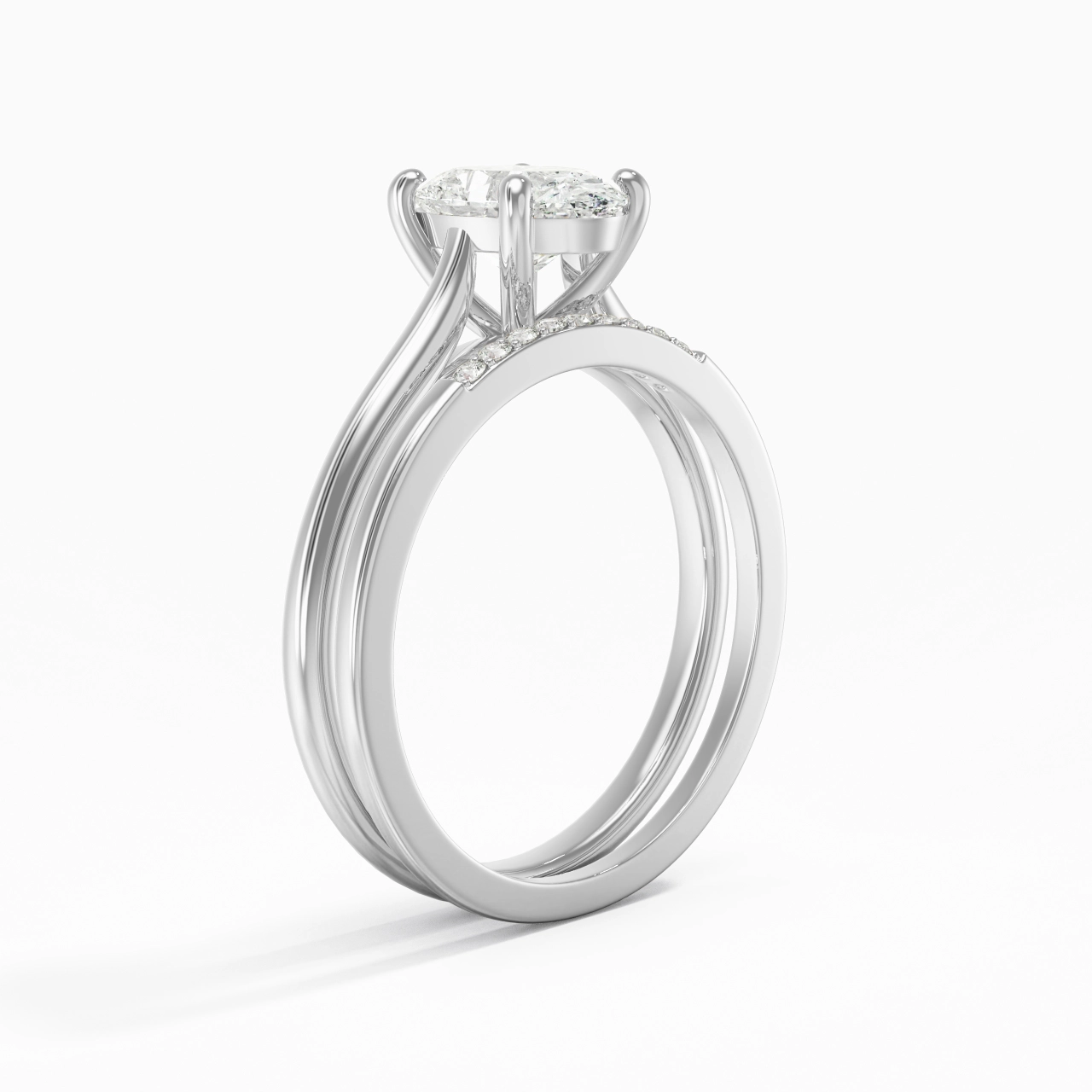 Moissanite Wedding Ring Set