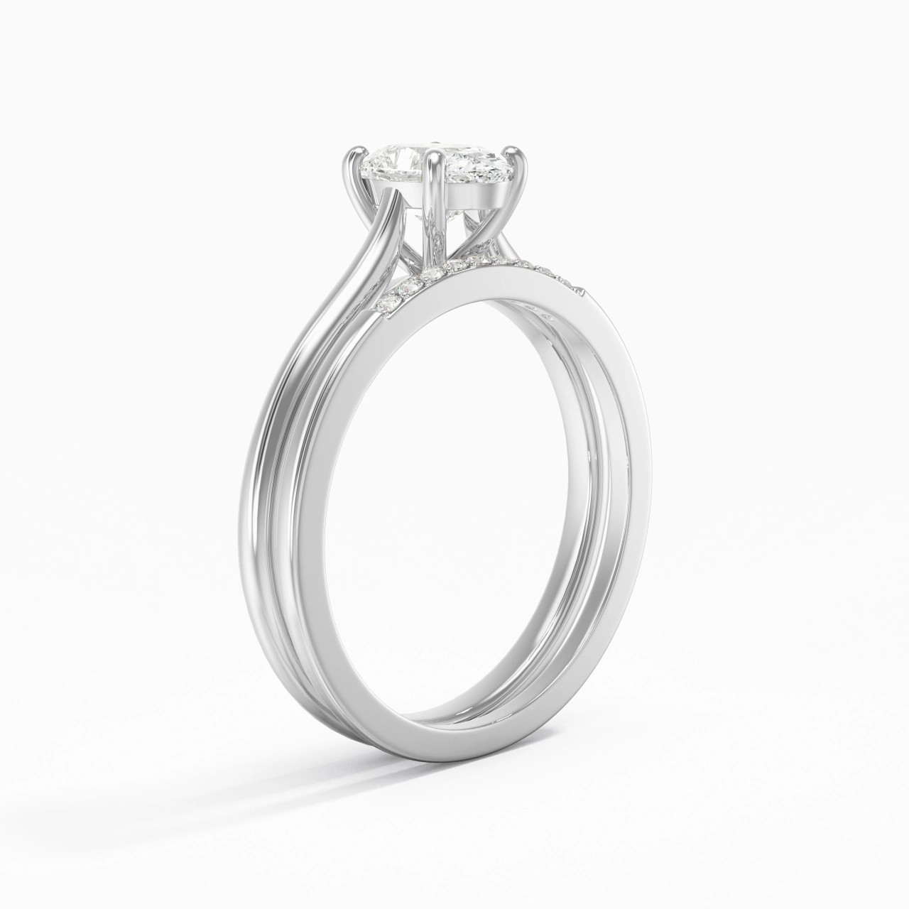 Moissanite Wedding Ring Set