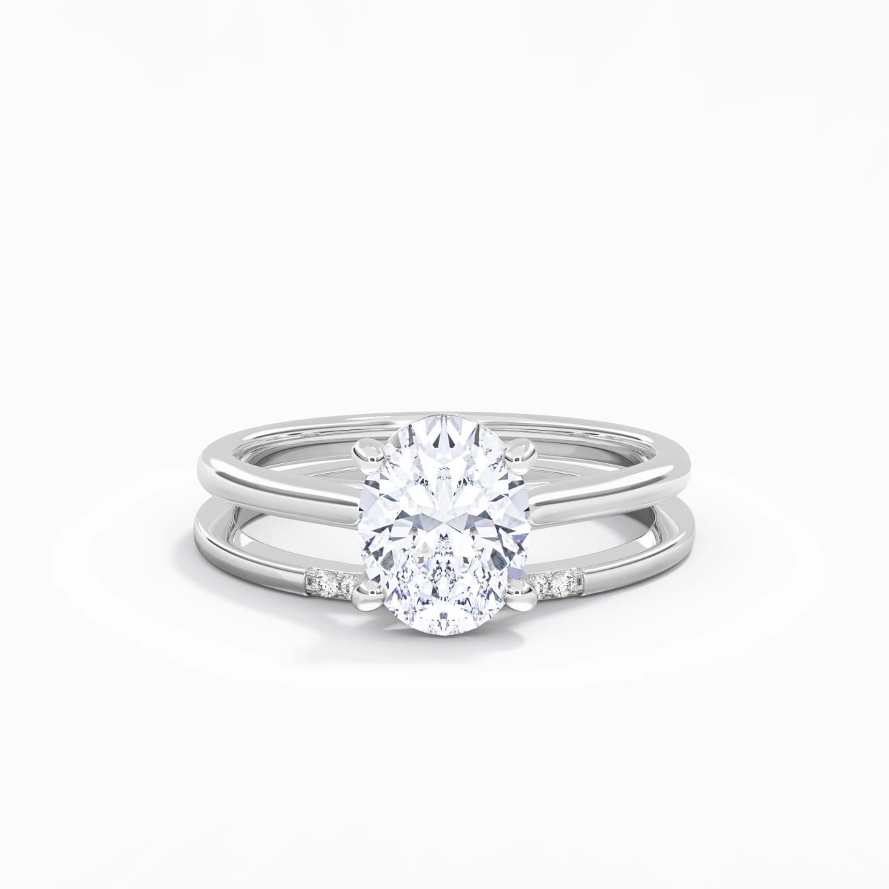 Moissanite Wedding Ring Set