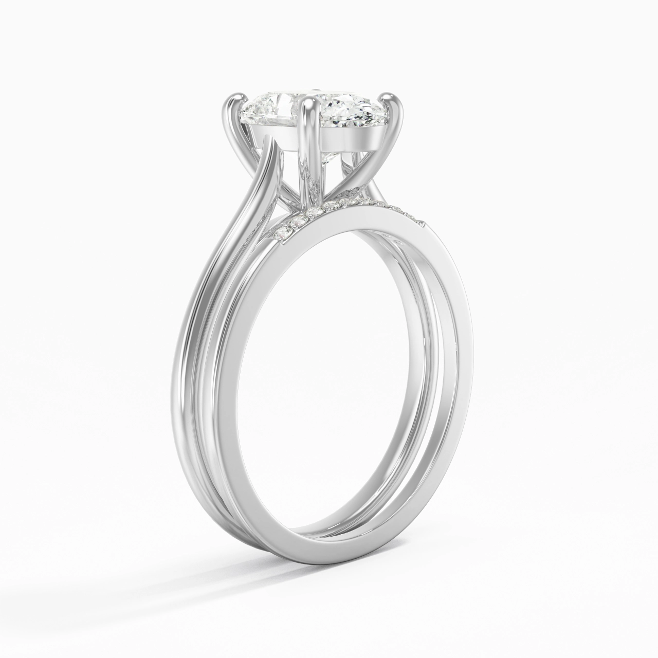 Moissanite Wedding Ring Set