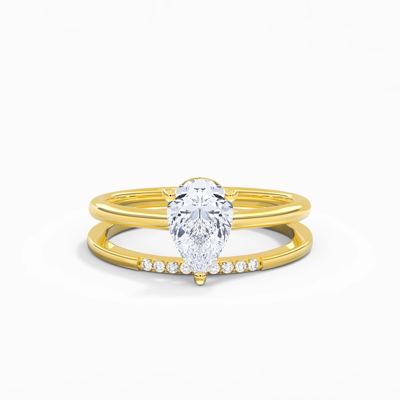 Moissanite Wedding Ring Set