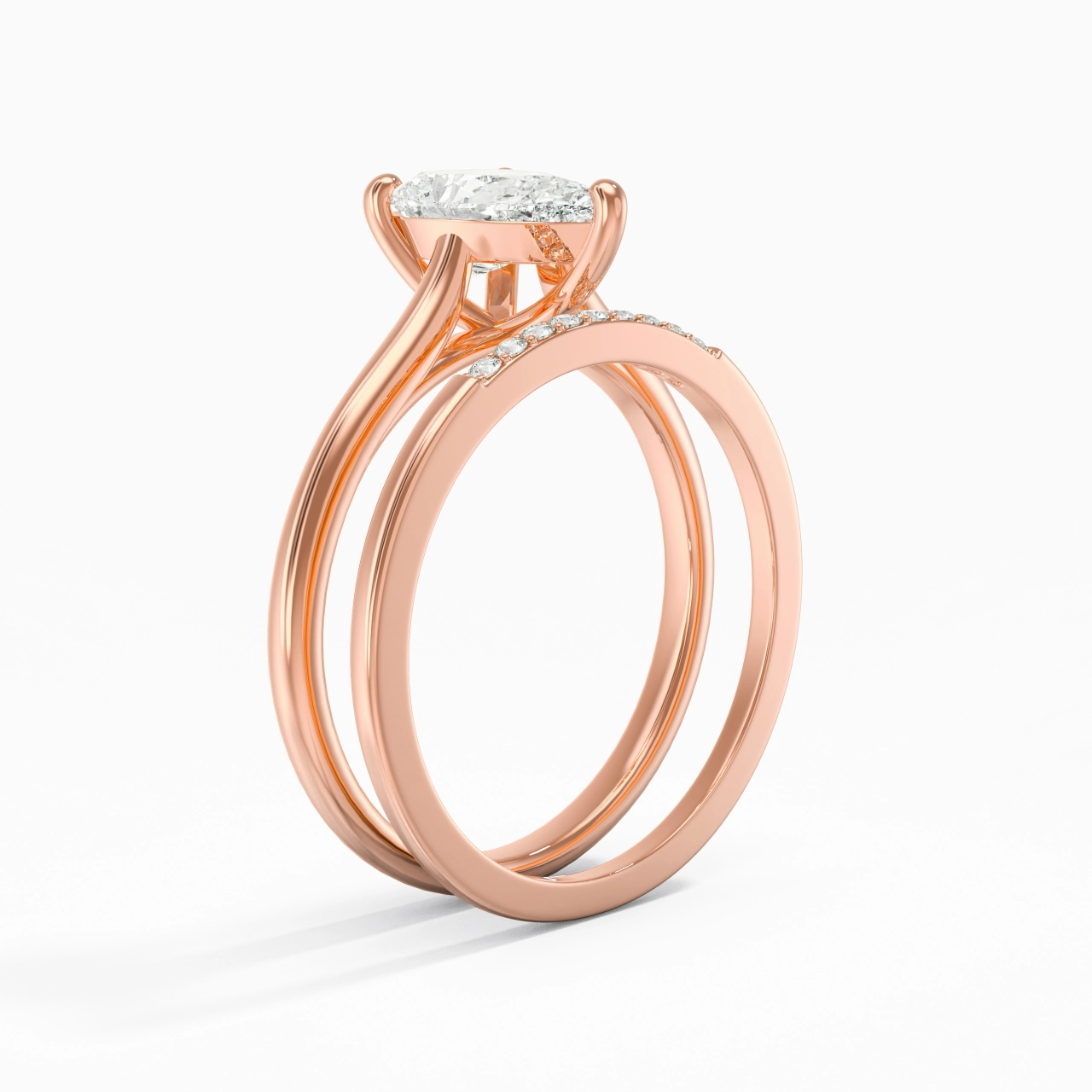 Moissanite Wedding Ring Set