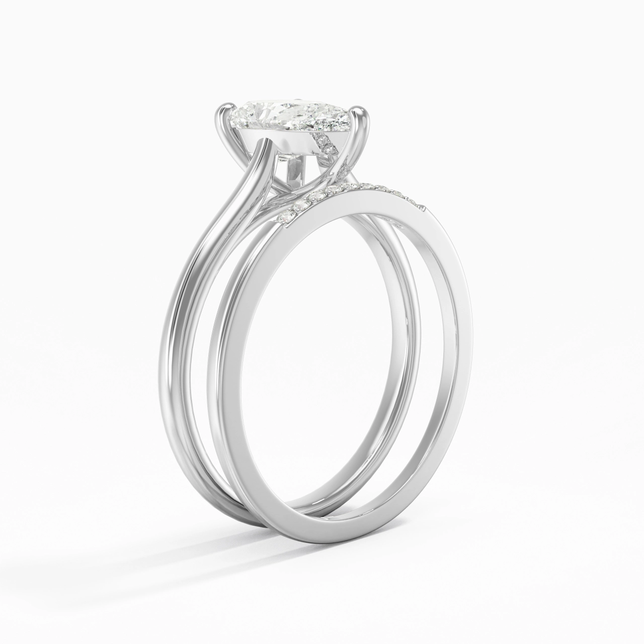 Moissanite Wedding Ring Set