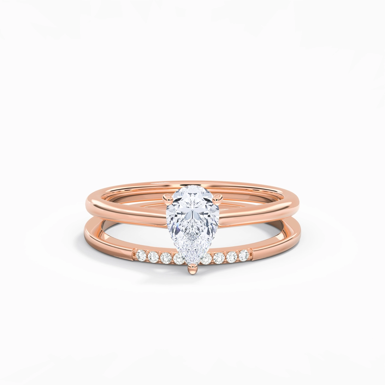 Moissanite Wedding Ring Set